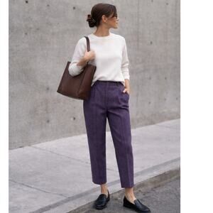 Vintage 90s Pendleton Purple Glen Plaid Wool Pants 10P | USA Made
